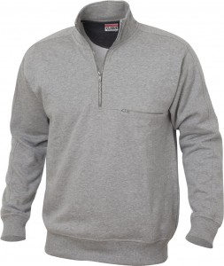 Cadiz zipsweater met borstzak grijsmelange xs